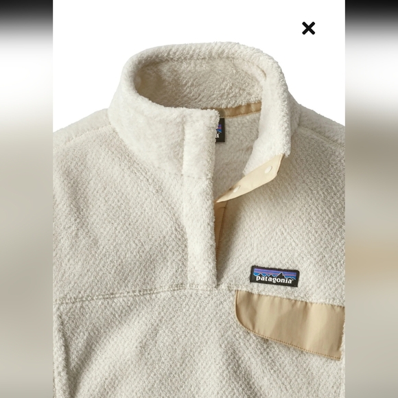 Patagonia Womens Re-tool Snap T  Cream Fleece Pullover - Picture 2 of 9